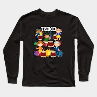 Taiko gift idea for kids teens boys girls Long Sleeve T-Shirt